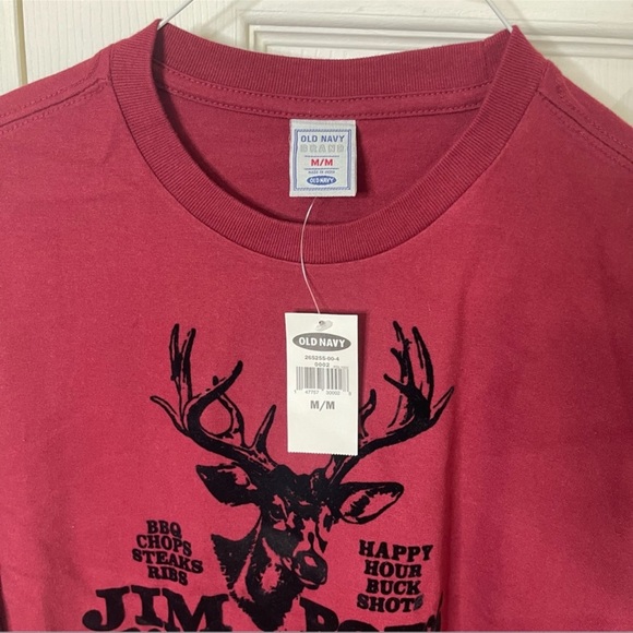 Vtg RARE Old Navy Mens Jim Bob’s Roadside Cafe Long Sleeve Burgundy Pullover M - Picture 3 of 6